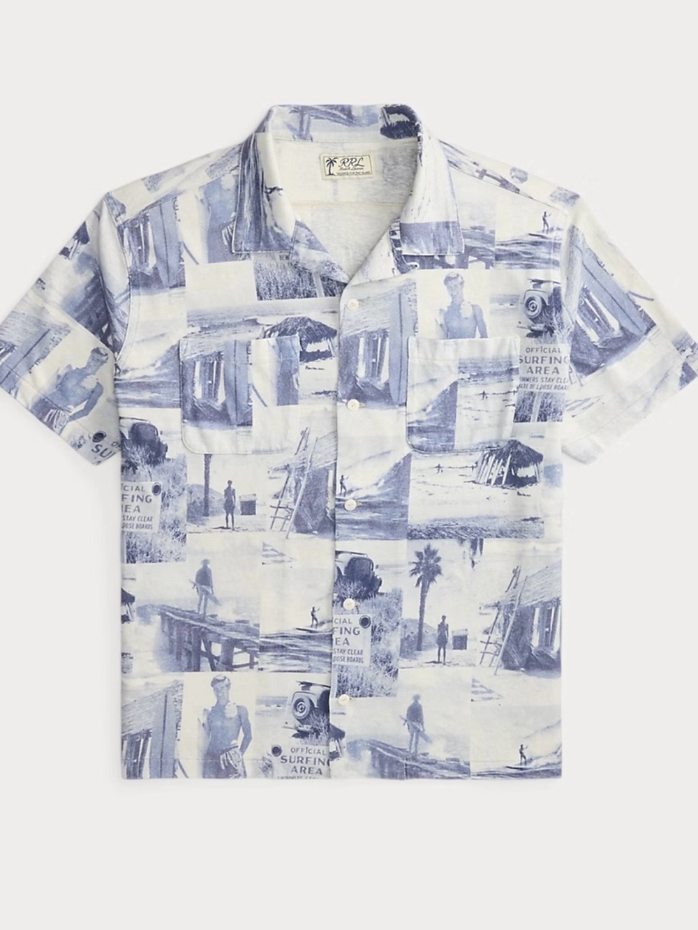 RRL Photo-Print Linen-Cotton Camp Shirt for Men | Ralph Lauren